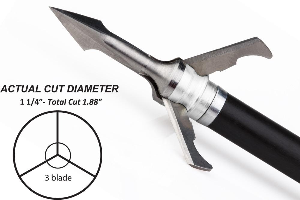 Grim Reaper Broadheads Fatal Steel Mechanical 3 Blade 3pk 100gr - Better Outdoors Pro Shop
